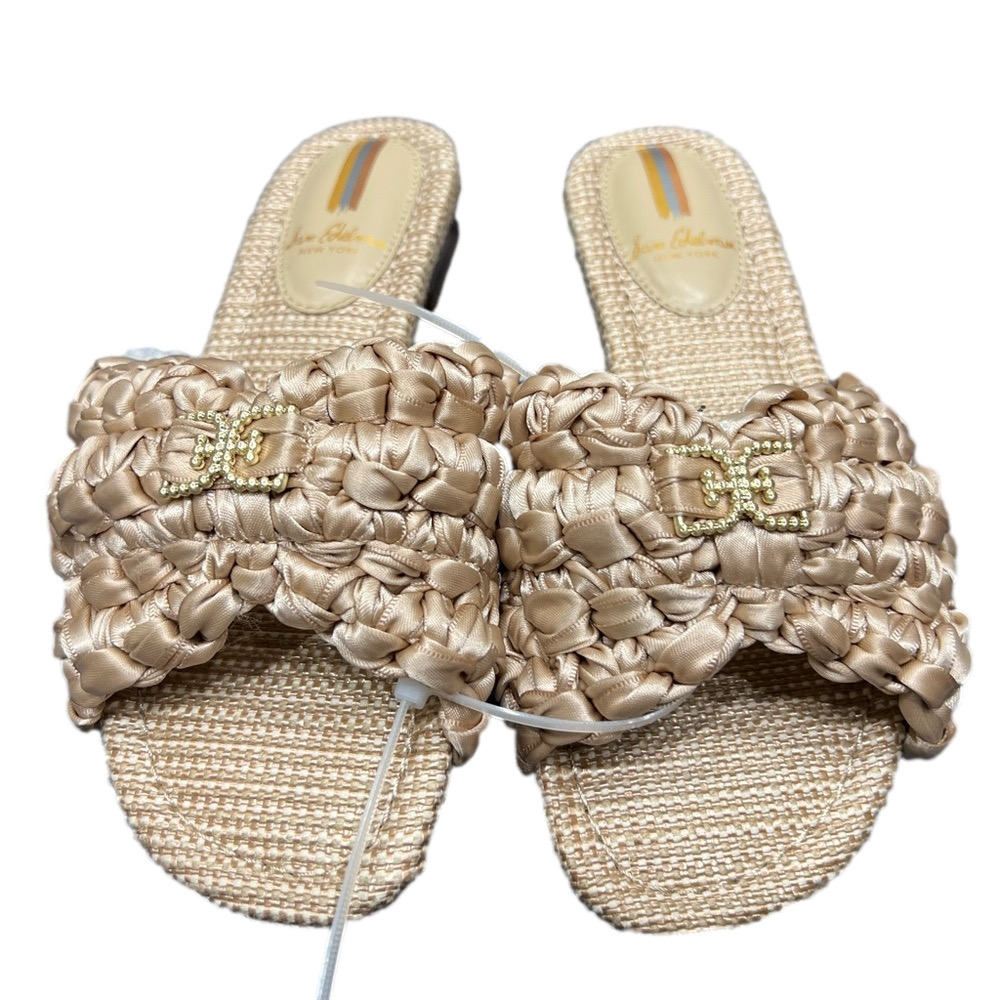 Sam Edelman Bridget Ecru Metallic Woven Women's Sandals
